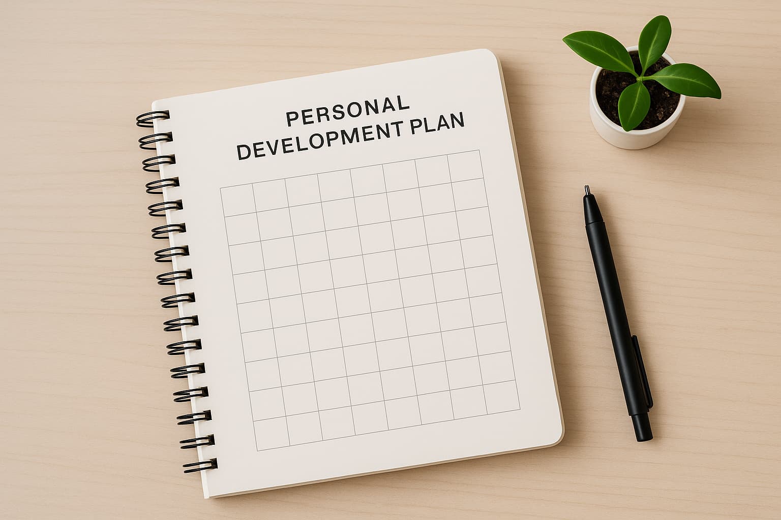 30-day personal development challenge calendar with daily action items checked off