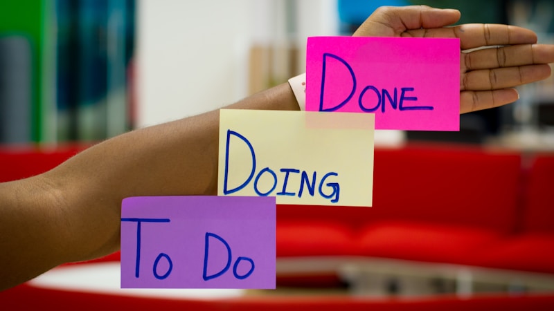 Weekly review system showing calendar planning and task prioritization